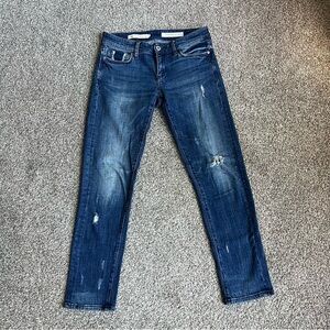 Pilcro and the Letterpress Slim Boyfriend Medium Wash Distressed Jeans, Size‎ 25
